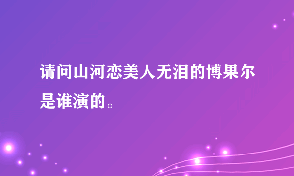 请问山河恋美人无泪的博果尔是谁演的。