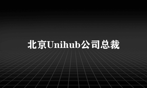 北京Unihub公司总裁