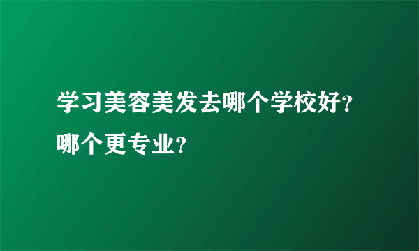 学习美容美发去哪个学校好？哪个更专业？