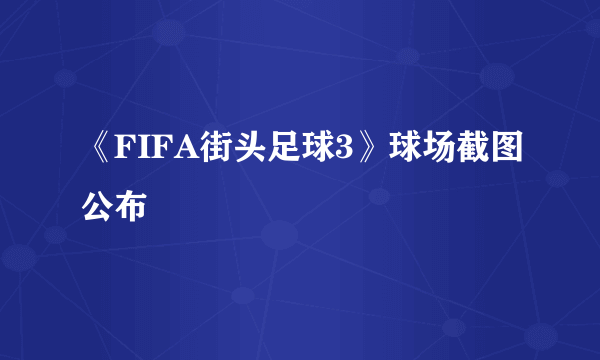 《FIFA街头足球3》球场截图公布