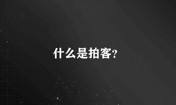 什么是拍客？