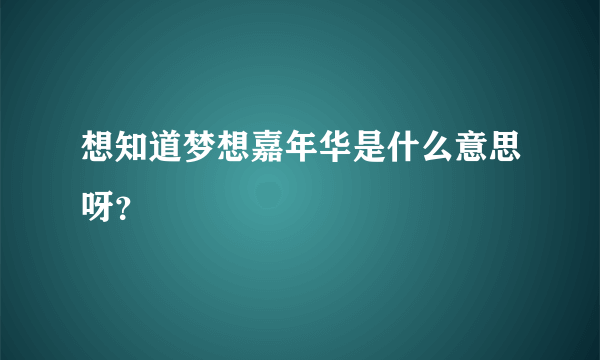 想知道梦想嘉年华是什么意思呀？