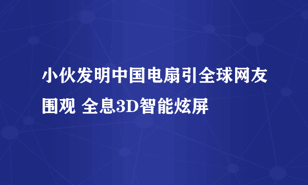 小伙发明中国电扇引全球网友围观 全息3D智能炫屏