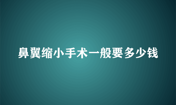 鼻翼缩小手术一般要多少钱