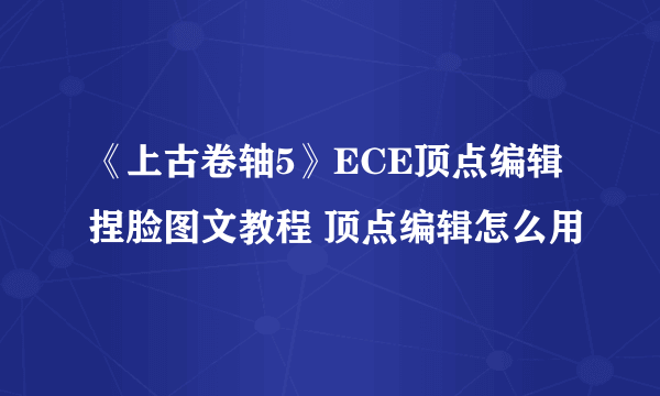 《上古卷轴5》ECE顶点编辑捏脸图文教程 顶点编辑怎么用