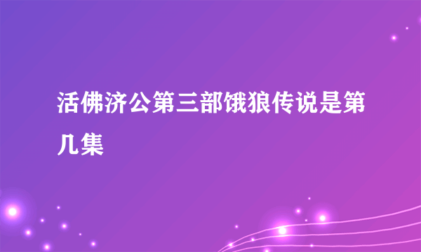 活佛济公第三部饿狼传说是第几集