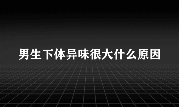 男生下体异味很大什么原因