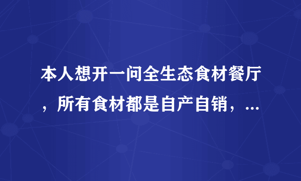 本人想开一问全生态食材餐厅，所有食材都是自产自销，要如何定价及经营呢？