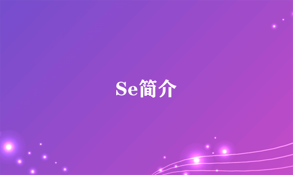 Se简介