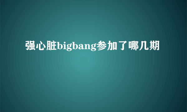 强心脏bigbang参加了哪几期