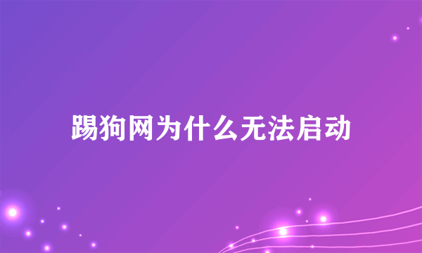 踢狗网为什么无法启动