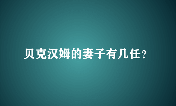 贝克汉姆的妻子有几任？