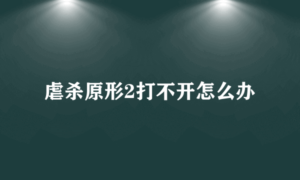 虐杀原形2打不开怎么办