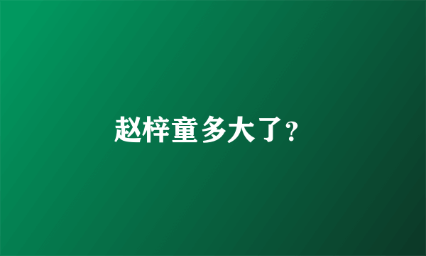 赵梓童多大了？