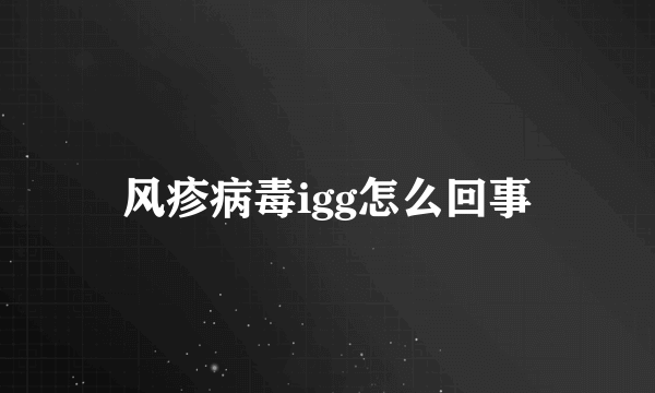 风疹病毒igg怎么回事