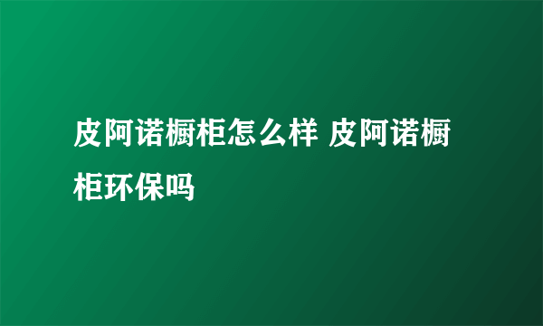 皮阿诺橱柜怎么样 皮阿诺橱柜环保吗