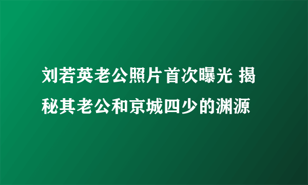 刘若英老公照片首次曝光 揭秘其老公和京城四少的渊源