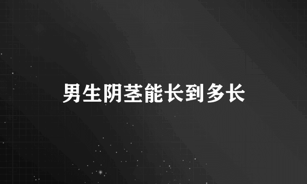 男生阴茎能长到多长