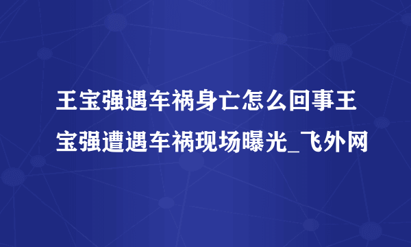 王宝强遇车祸身亡怎么回事王宝强遭遇车祸现场曝光_飞外网