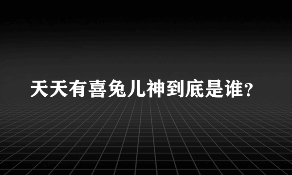 天天有喜兔儿神到底是谁？