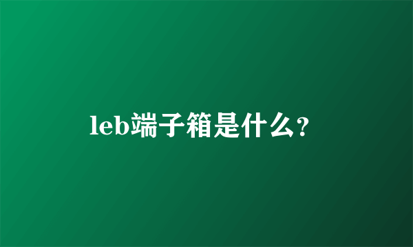 leb端子箱是什么？