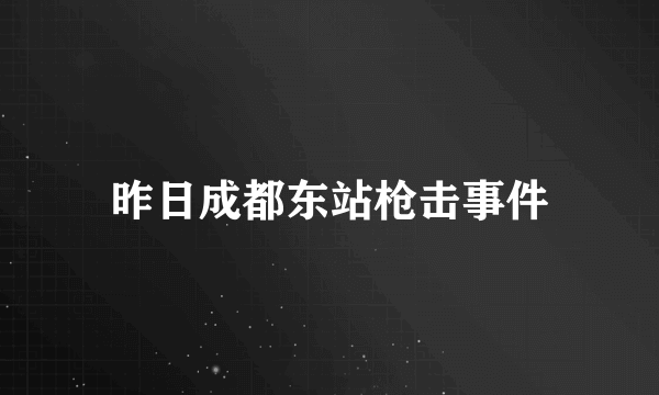 昨日成都东站枪击事件