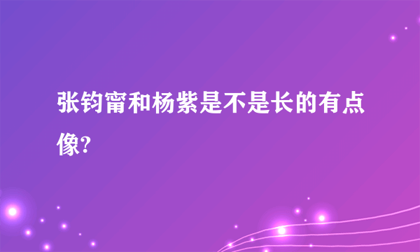 张钧甯和杨紫是不是长的有点像?