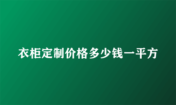 衣柜定制价格多少钱一平方