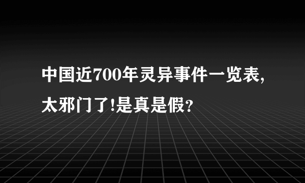 中国近700年灵异事件一览表,太邪门了!是真是假？