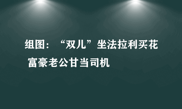 组图：“双儿”坐法拉利买花 富豪老公甘当司机