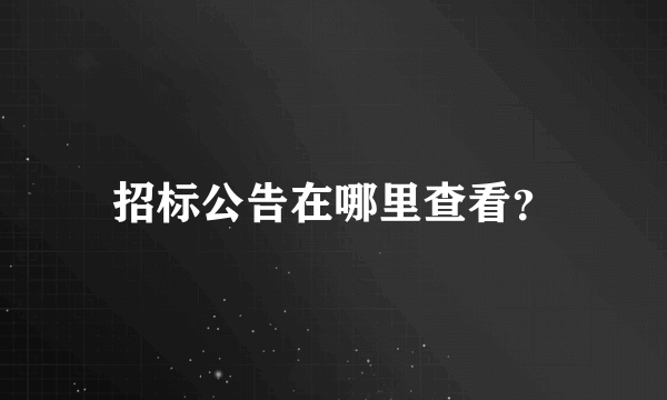 招标公告在哪里查看？