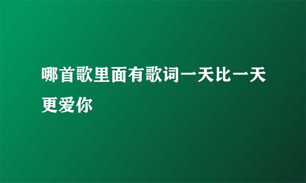 哪首歌里面有歌词一天比一天更爱你