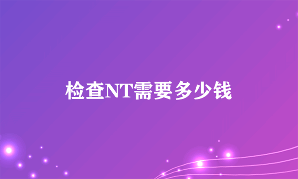 检查NT需要多少钱