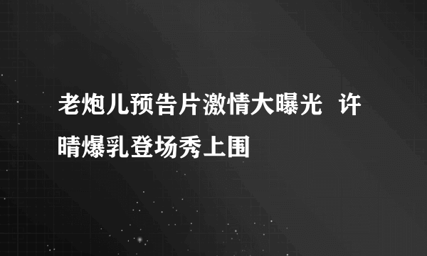 老炮儿预告片激情大曝光  许晴爆乳登场秀上围