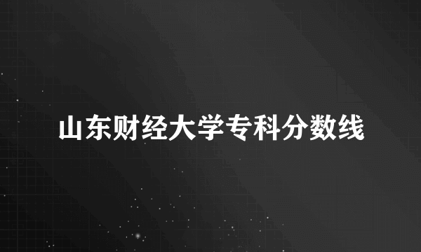 山东财经大学专科分数线