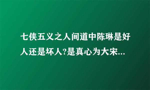 七侠五义之人间道中陈琳是好人还是坏人?是真心为大宋还是假为意大宋？是忠臣？是奸臣？