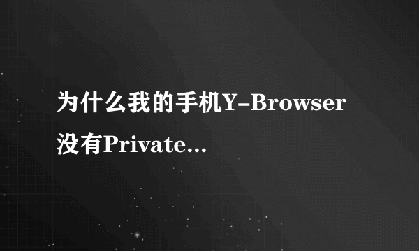 为什么我的手机Y-Browser没有Private这个文件夹？