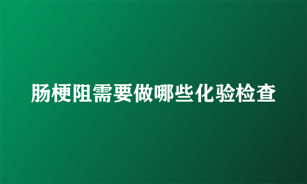 肠梗阻需要做哪些化验检查