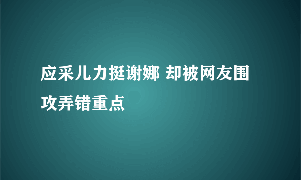 应采儿力挺谢娜 却被网友围攻弄错重点