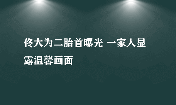 佟大为二胎首曝光 一家人显露温馨画面