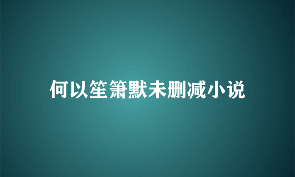 何以笙箫默未删减小说