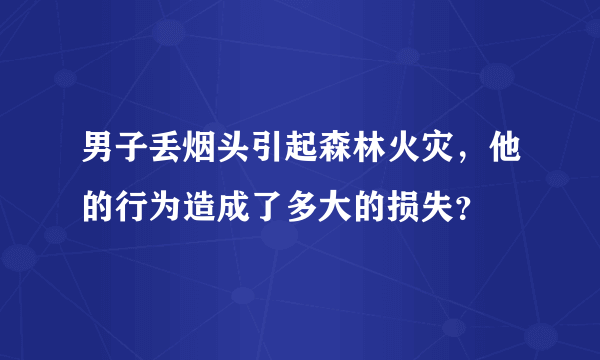 男子丢烟头引起森林火灾，他的行为造成了多大的损失？