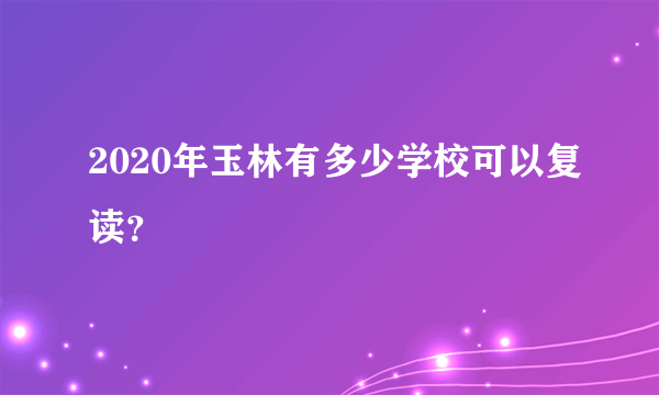 2020年玉林有多少学校可以复读？