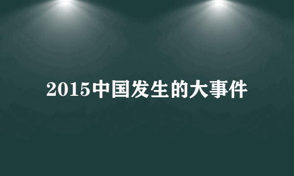 2015中国发生的大事件