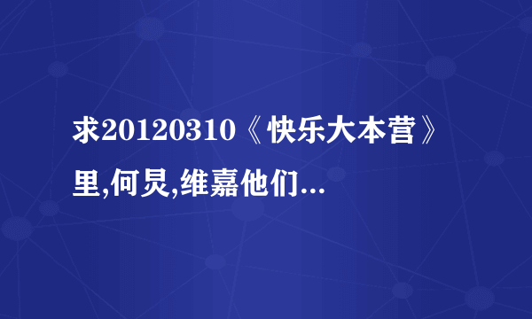 求20120310《快乐大本营》里,何炅,维嘉他们推荐的软件