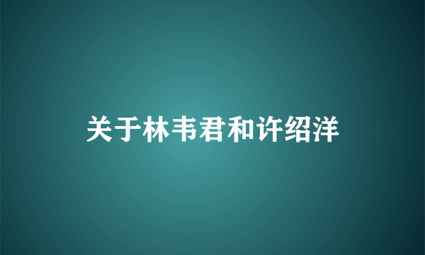 关于林韦君和许绍洋