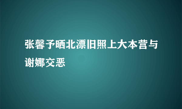 张馨予晒北漂旧照上大本营与谢娜交恶