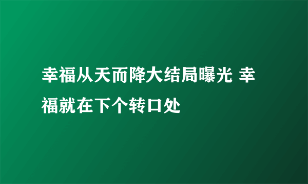 幸福从天而降大结局曝光 幸福就在下个转口处