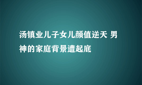 汤镇业儿子女儿颜值逆天 男神的家庭背景遭起底