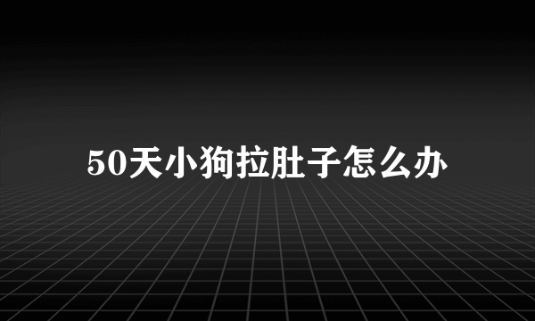 50天小狗拉肚子怎么办